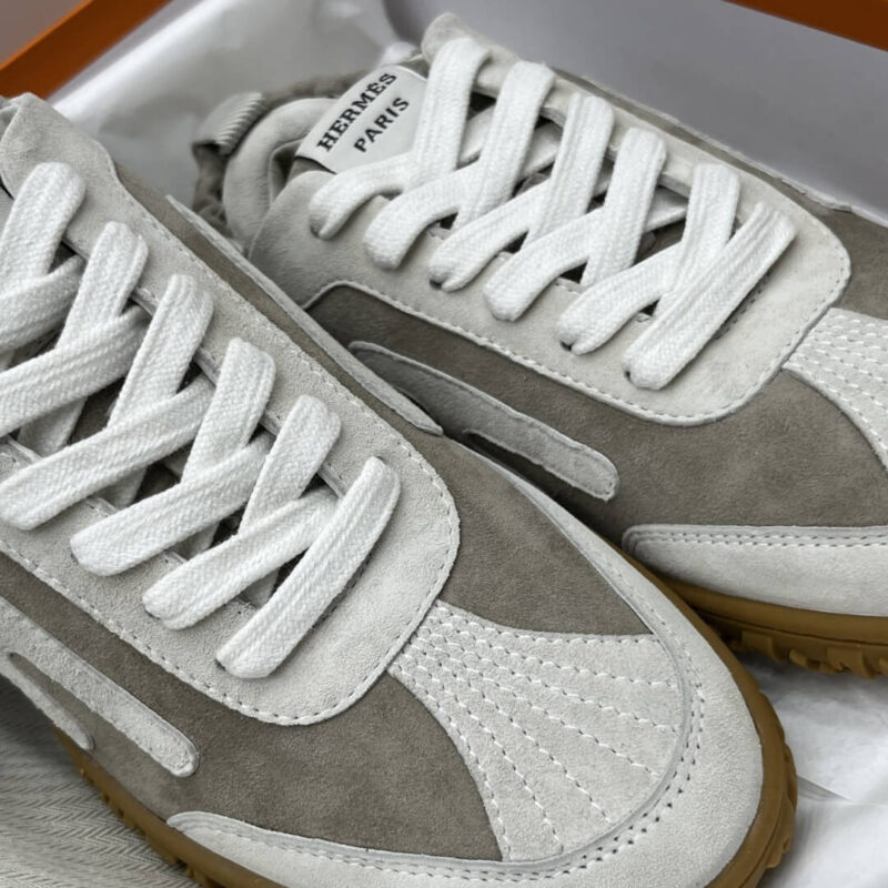 Hermes Jet Sneakers in Grey Suede Leather - Image 2