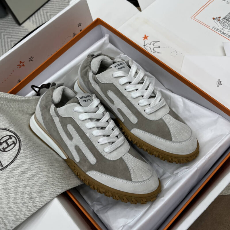 Hermes Jet Sneakers in Grey Suede Leather - Image 5