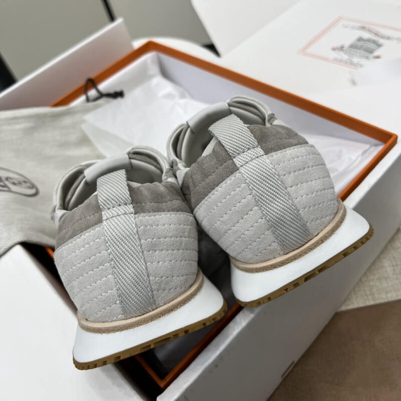 Hermes Jet Sneakers in Grey Suede Leather - Image 6