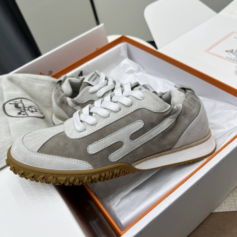 Hermes Jet Sneakers in Grey Suede Leather - Image 8