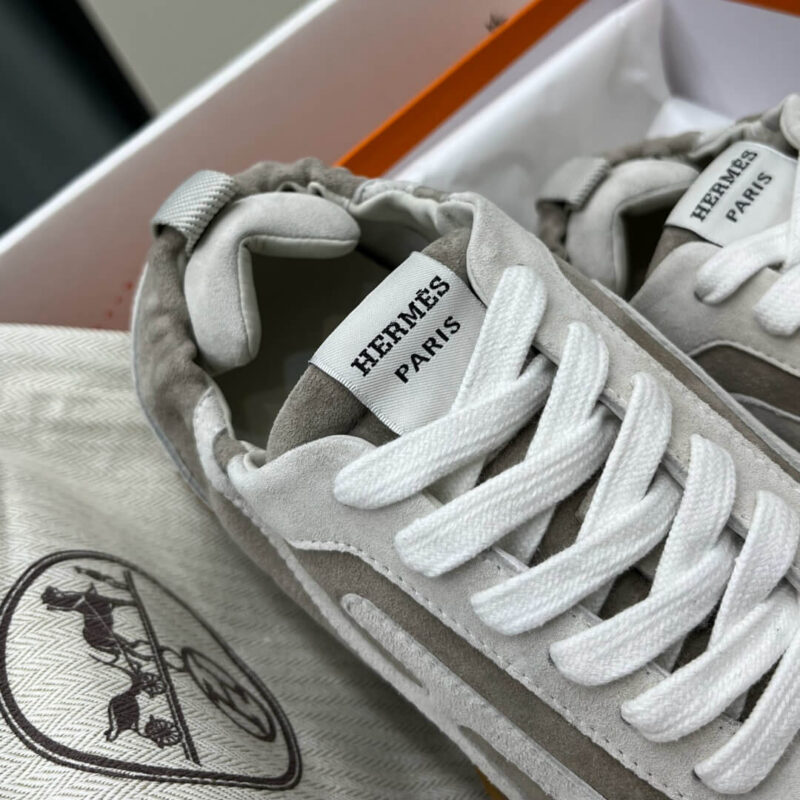 Hermes Jet Sneakers in Grey Suede Leather - Image 9