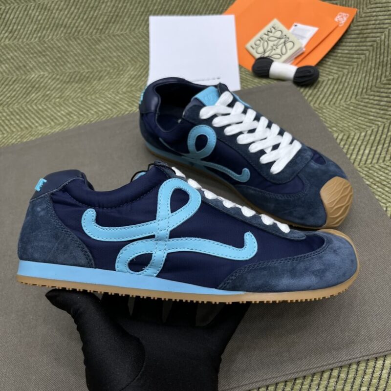 Loewe Ballet Runner in nylon and calfskin Blue - Image 2