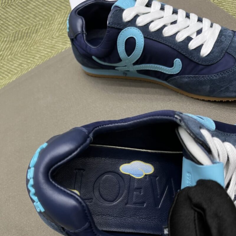 Loewe Ballet Runner in nylon and calfskin Blue - Image 7