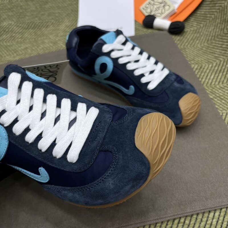 Loewe Ballet Runner in nylon and calfskin Blue - Image 8