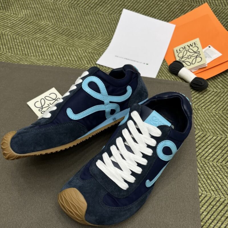 Loewe Ballet Runner in nylon and calfskin Blue - Image 9