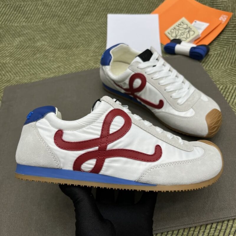 Loewe Ballet Runner in nylon and calfskin White - Image 9