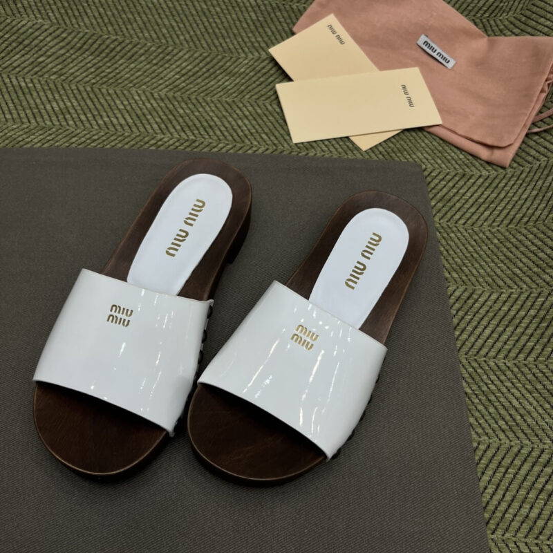 Miu Miu Sandals with White Patent Leather
