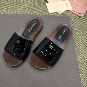 Miu Miu Sandals with Black Patent Leather