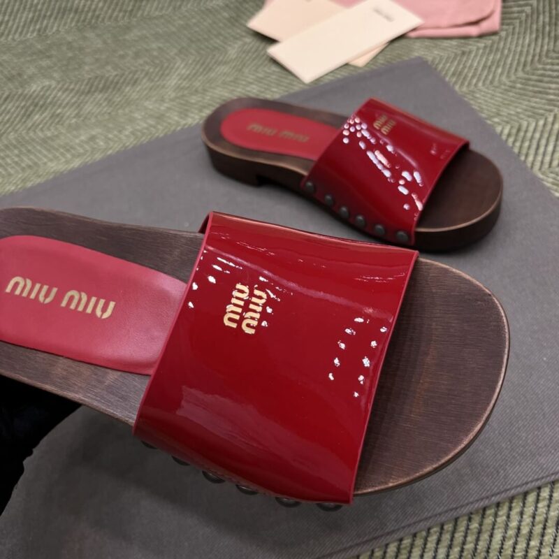 Miu Miu Sandals with Red Patent Leather - Image 3