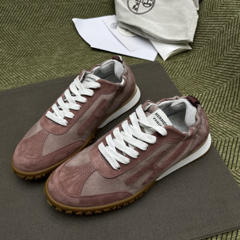 Hermes Jet Sneakers in Red Suede Leather - Image 3