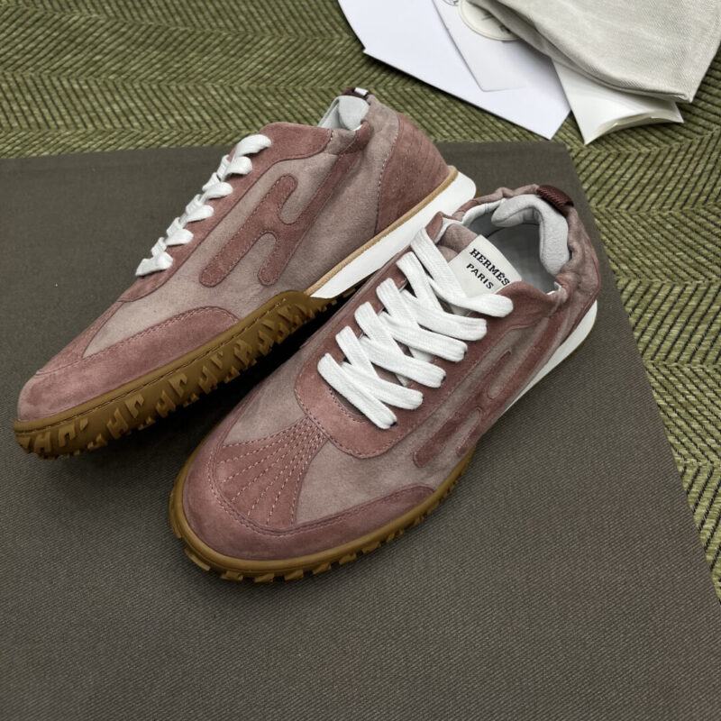 Hermes Jet Sneakers in Red Suede Leather - Image 5