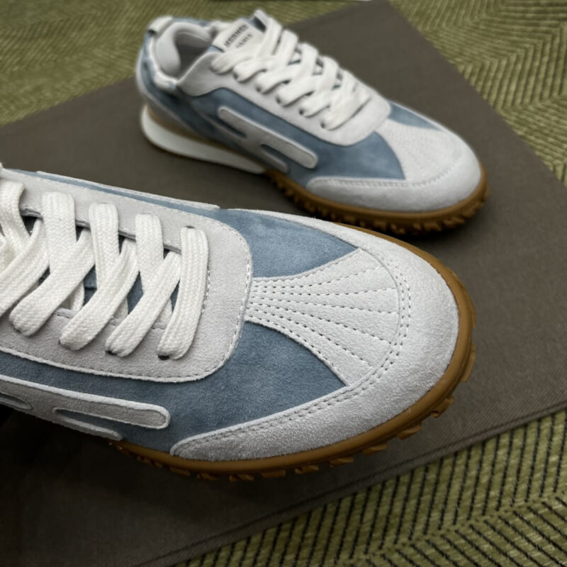 Hermes Jet Sneakers in Blue Suede Leather - Image 4