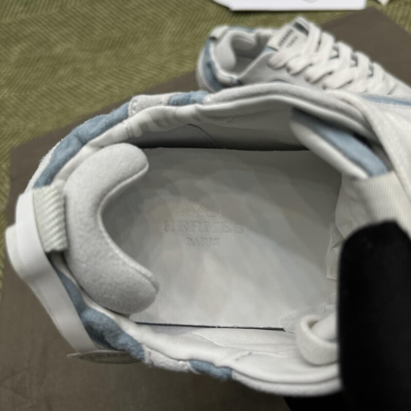 Hermes Jet Sneakers in Blue Suede Leather - Image 7