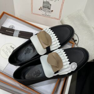 Hermes Royal Loafer with White Leather