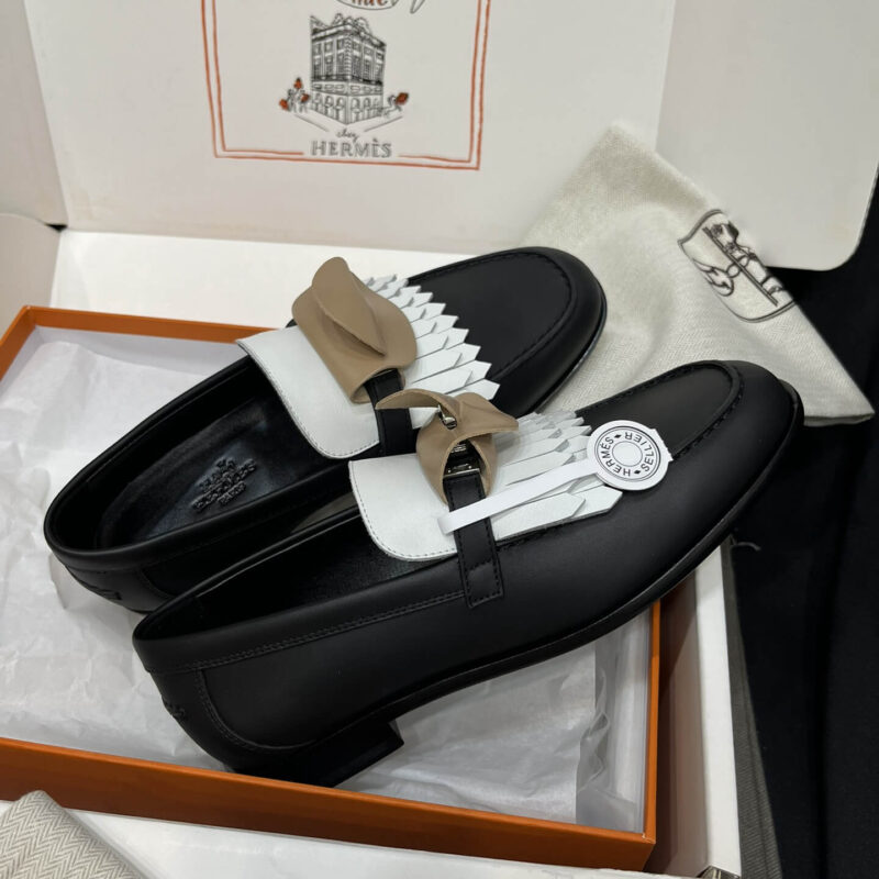 Hermes Royal Loafer with White Leather - Image 9