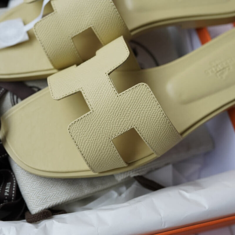 Hermes Oran Sandals with Yellow Epsom Leather - Image 2