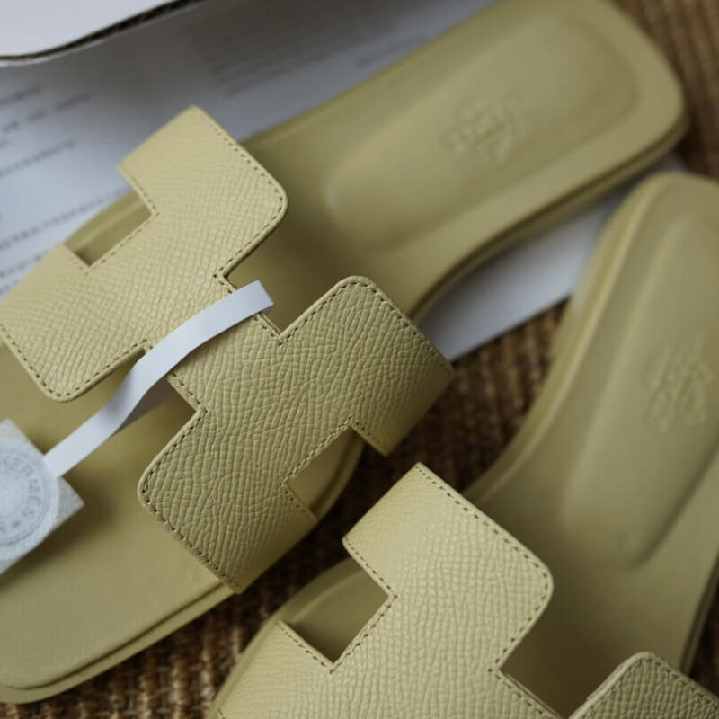 Hermes Oran Sandals with Yellow Epsom Leather - Image 7