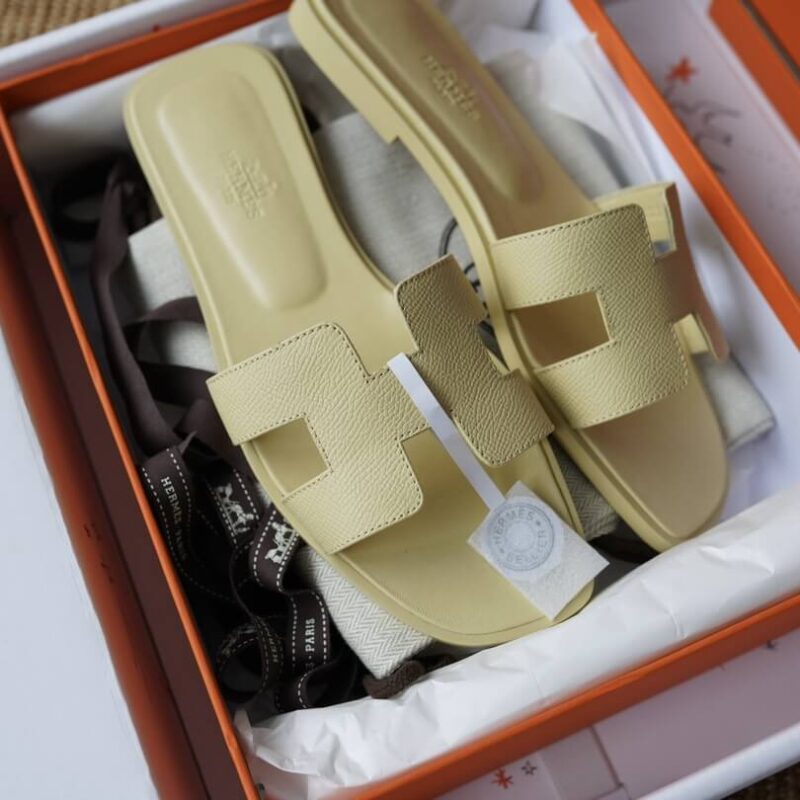 Hermes Oran Sandals with Yellow Epsom Leather