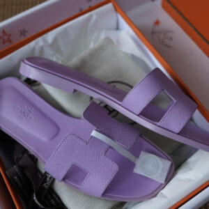 Hermes Oran Sandals with Purple Epsom Leather