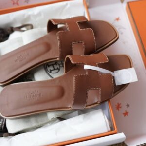 Hermes Oran Sandals with Gold Epsom Leather