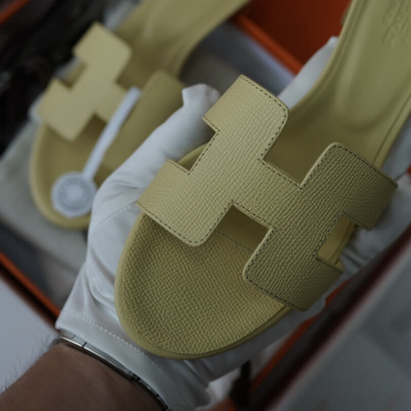 Hermes Oasis Sandals with Yellow Epsom Leather - Image 3