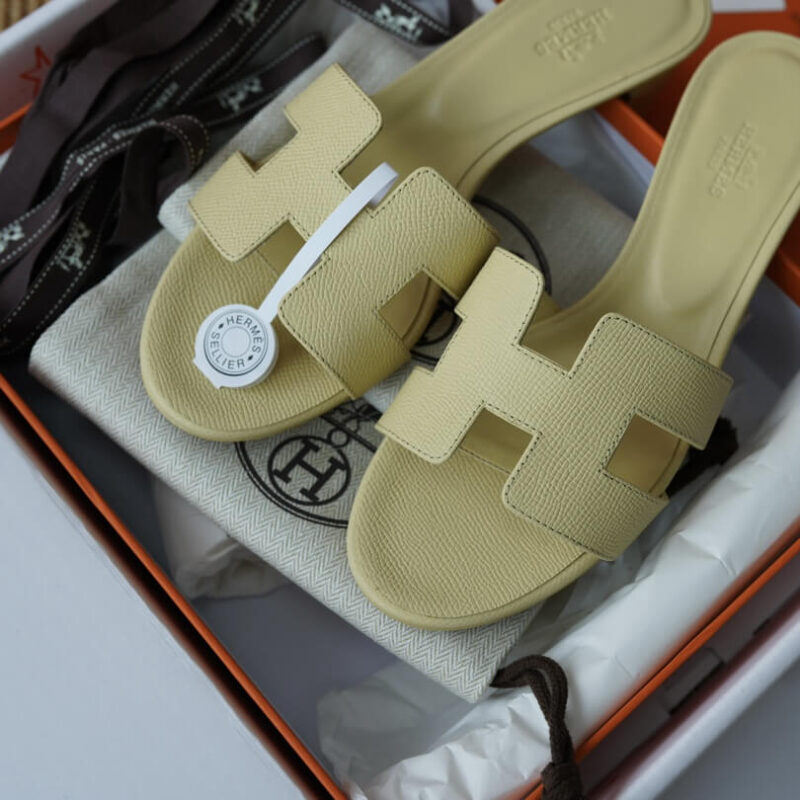 Hermes Oasis Sandals with Yellow Epsom Leather - Image 4
