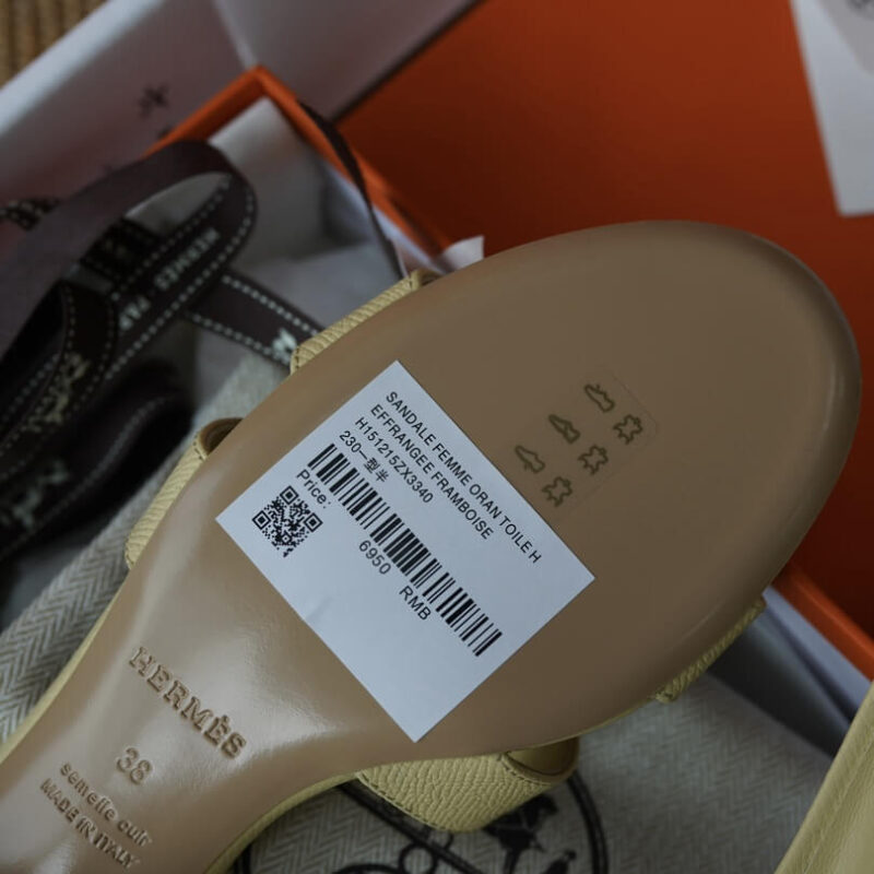 Hermes Oasis Sandals with Yellow Epsom Leather - Image 5