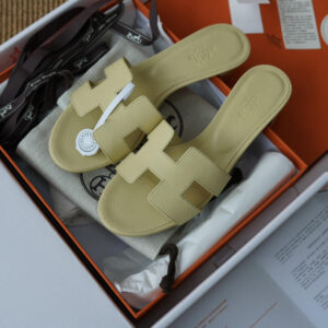 Hermes Oasis Sandals with Yellow Epsom Leather