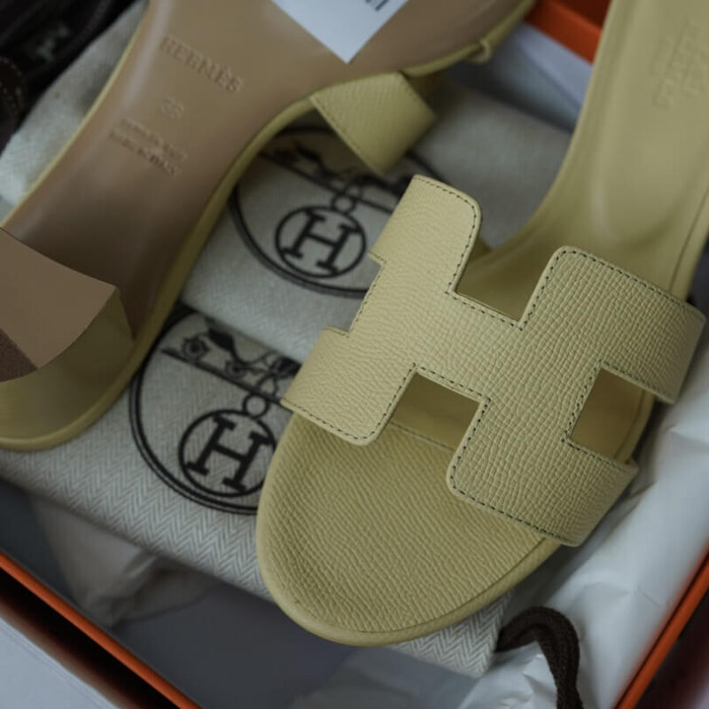 Hermes Oasis Sandals with Yellow Epsom Leather - Image 7