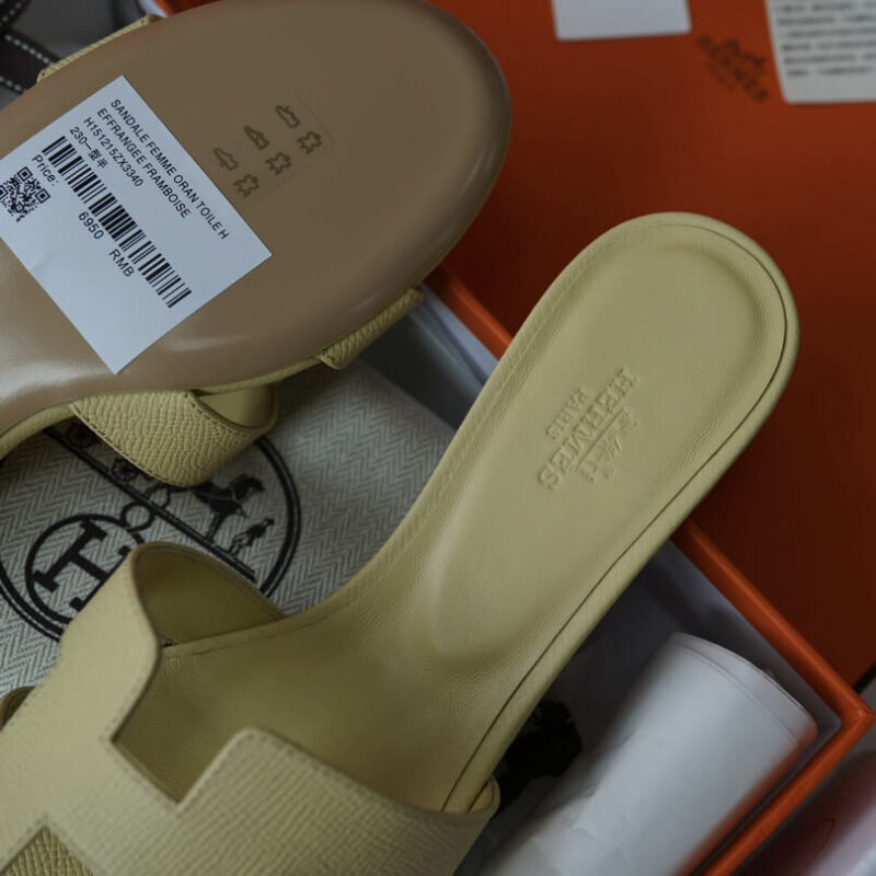 Hermes Oasis Sandals with Yellow Epsom Leather - Image 8