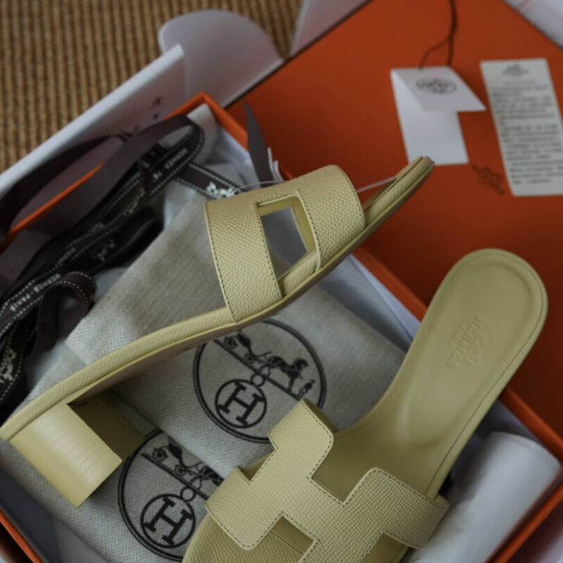 Hermes Oasis Sandals with Yellow Epsom Leather - Image 9