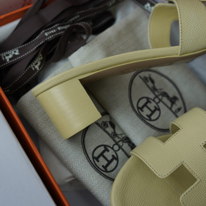 Hermes Oasis Sandals with Yellow Epsom Leather - Image 2