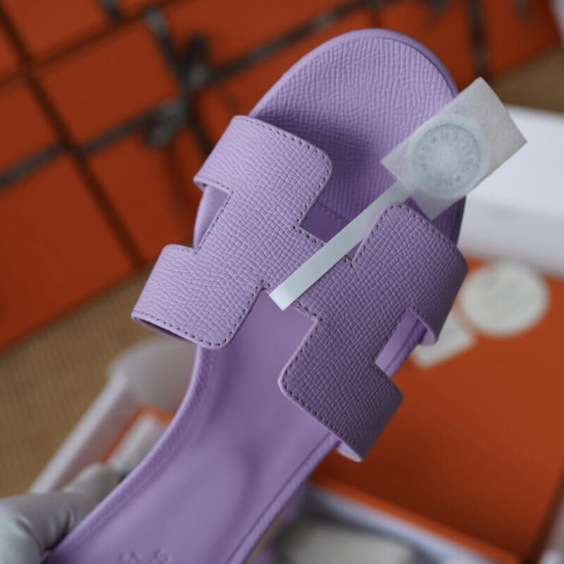 Hermes Oasis Sandals with Purple Epsom Leather - Image 6