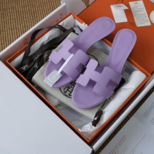 Hermes Oasis Sandals with Purple Epsom Leather
