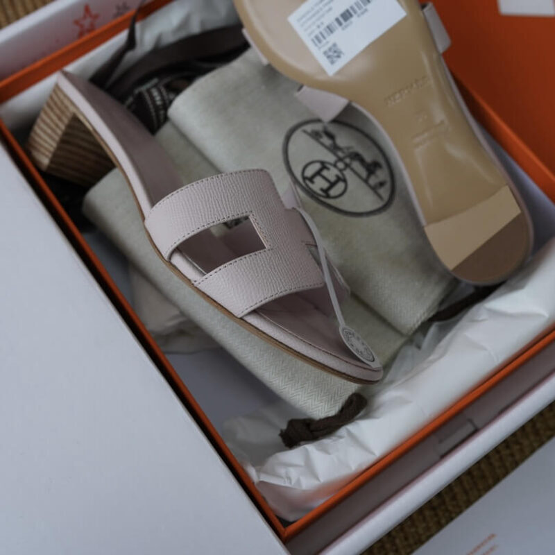 Hermes Oasis Sandals with Pink Epsom Leather - Image 5