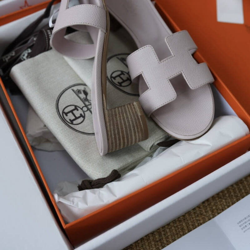 Hermes Oasis Sandals with Pink Epsom Leather - Image 6