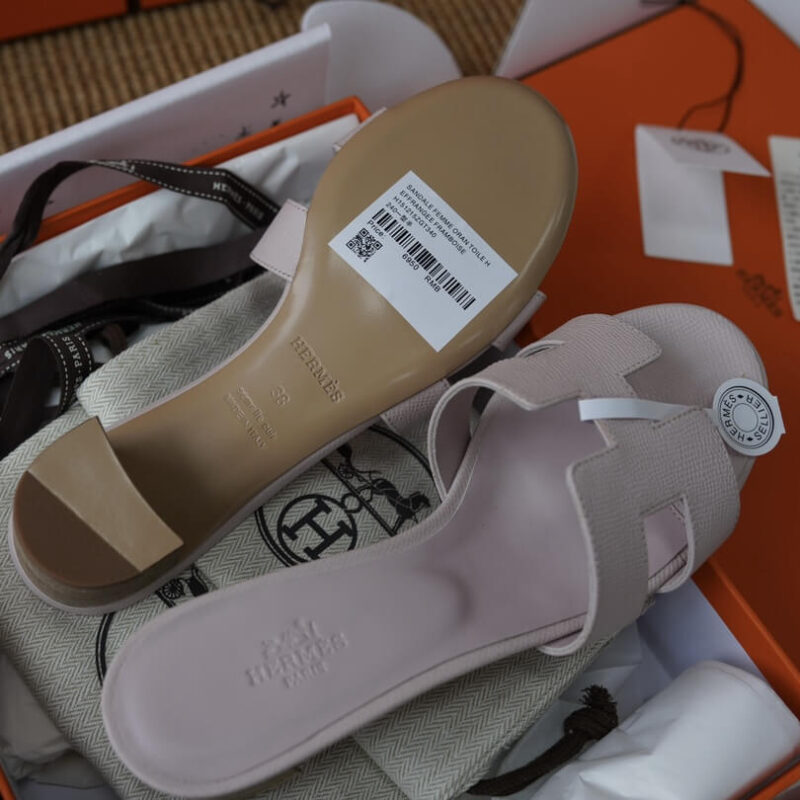 Hermes Oasis Sandals with Pink Epsom Leather - Image 9