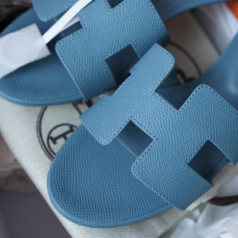 Hermes Oasis Sandals with Blue Epsom Leather - Image 4