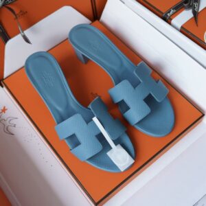 Hermes Oasis Sandals with Blue Epsom Leather