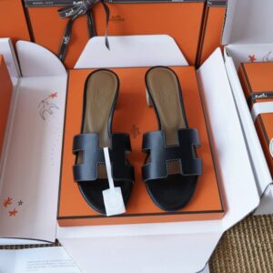Hermes Oasis Sandals with Black Box Leather