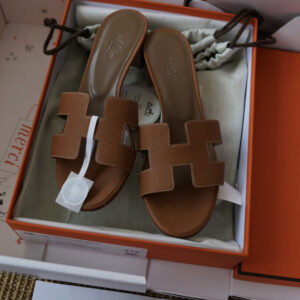 Hermes Oasis Sandals with Gold Epsom Leather
