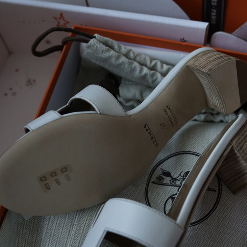 Hermes Oasis Sandals with White Box Leather - Image 6