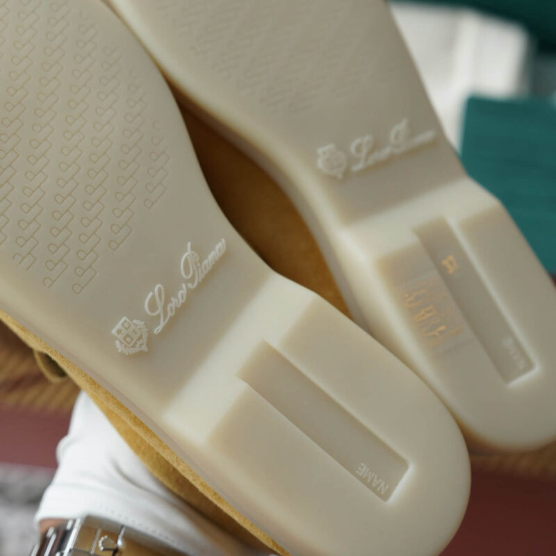 Loro Piana Summer Charms Walk Yellow Suede Loafers - Image 2