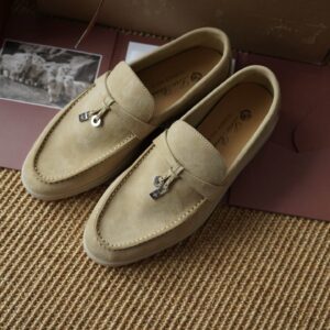 Loro Piana Summer Charms Walk Rock Suede Loafers