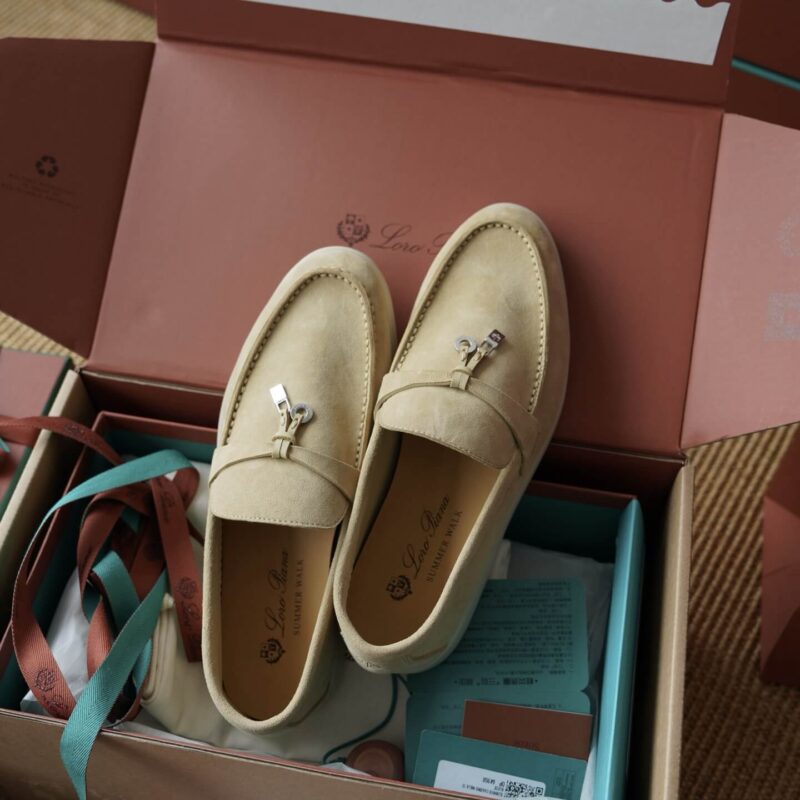 Loro Piana Summer Charms Walk Rock Suede Loafers - Image 3