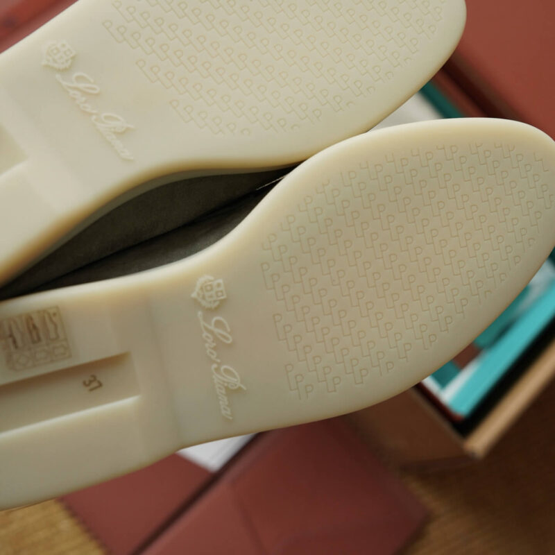 Loro Piana Summer Charms Army Green Suede Loafers - Image 9