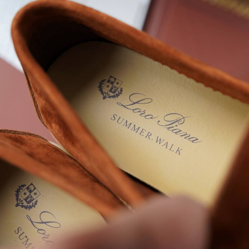 Loro Piana Summer Charms Red Brown Suede Loafers - Image 9