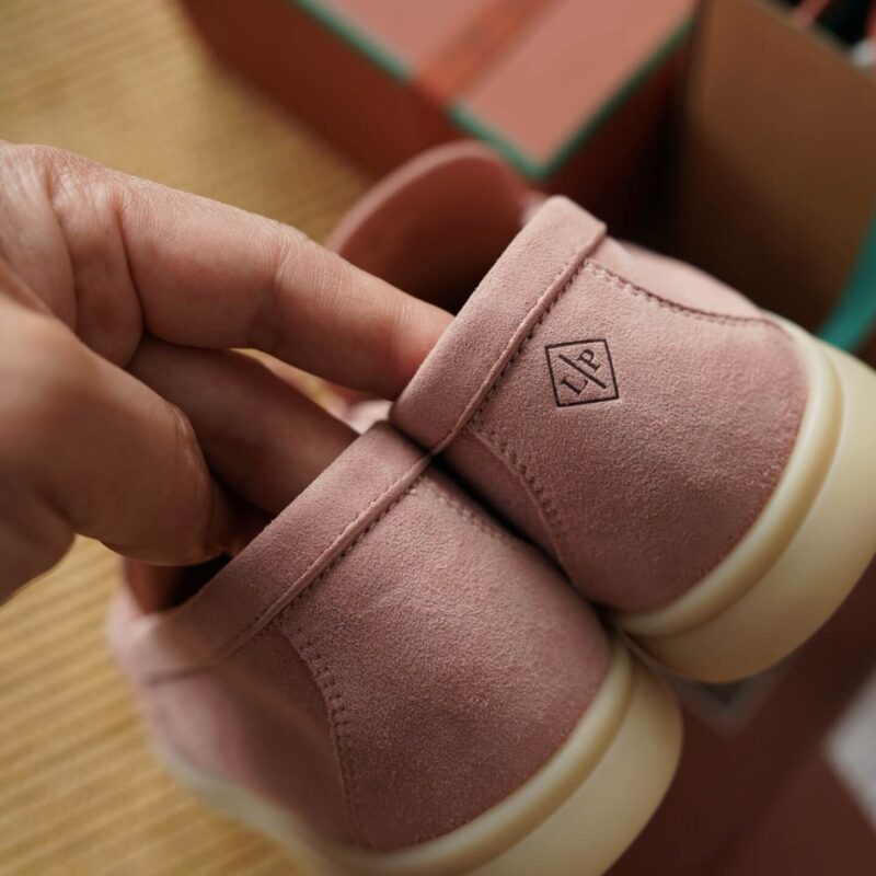 Loro Piana Summer Charms Pink Suede Loafers - Image 3