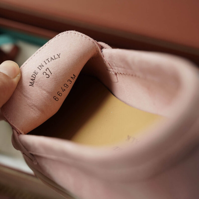 Loro Piana Summer Charms Pink Suede Loafers - Image 5