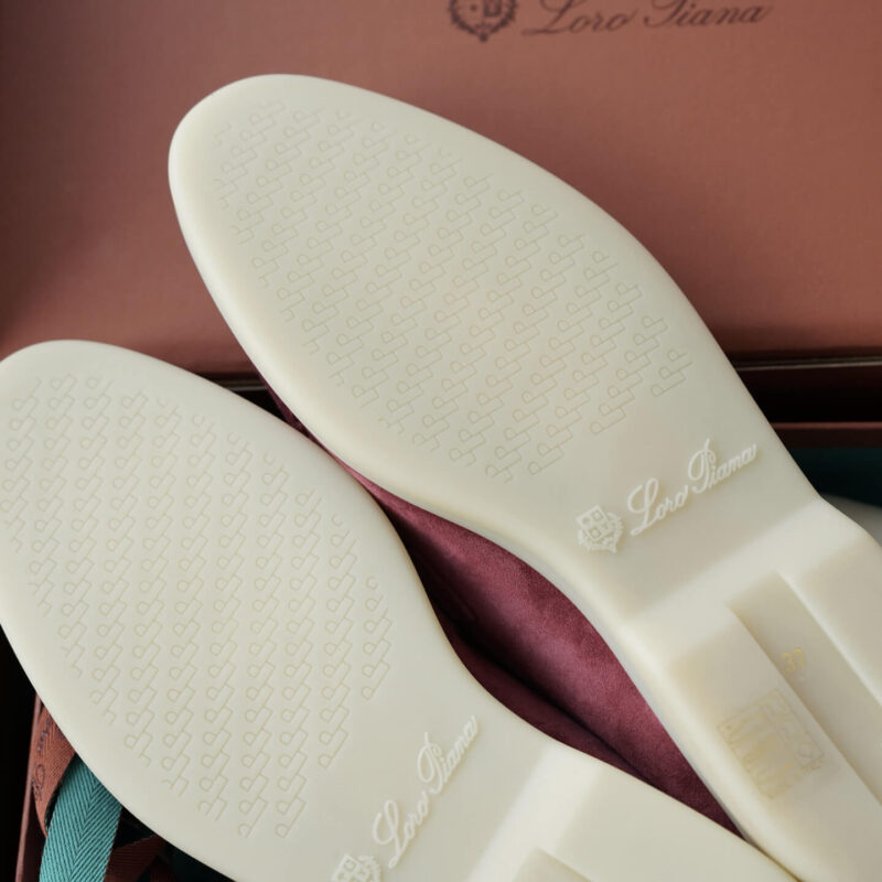 Loro Piana Summer Charms Walk Red Suede Loafers - Image 5